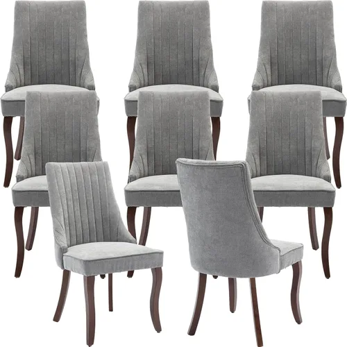 Miniatura 23 de Sillas de Comedor - Juego de 2 sillas de comedor modernas de mediados de siglo, tapizadas de tela con respaldo alto, sillas de cocina y comedor