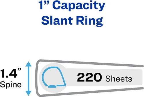 Miniatura 2 de Avery Carpeta de 3 anillos inclinados de 1 pulgada, con capacidad para papel de 11 x 17 pulgadas, carpetas blancas (paquete de 6 unidades 72124)