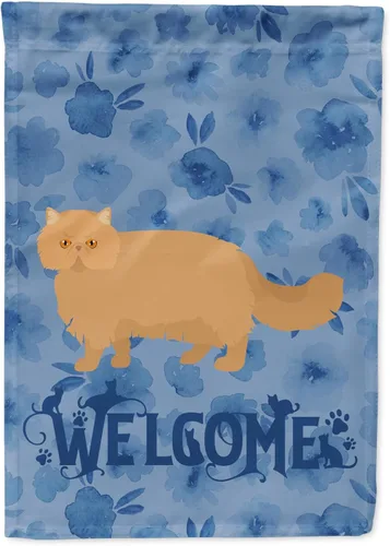 Miniatura 264 de Caroline's Treasures CK4813CHF - Bandera de bienvenida con gato abisinio azul, manga grande, para porche, para colgar en la pared, poliéster