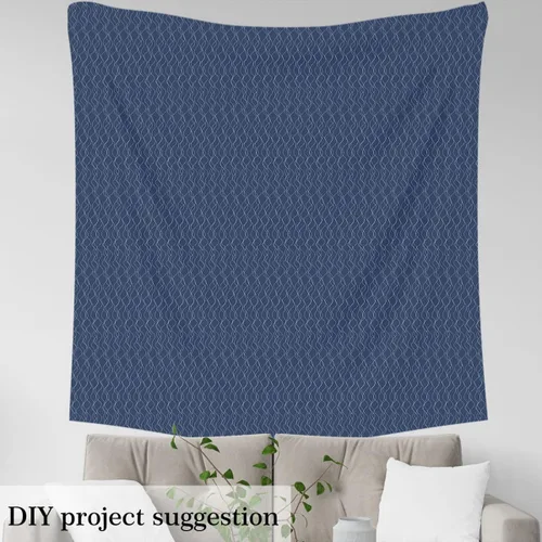 Miniatura 3 de The Yard - Tela geométrica para niños y niñas, línea ondulada, abstracta, decorativa, impermeable, tela para exteriores, azul marino, puntos Multi 30