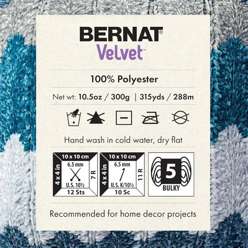 Miniatura 6 de Bernat Hilo de terciopelo Blackbird – Paquete de 2 unidades de 10.5 onzas – Poliéster – 5 voluminosos – 315 yardas – Tejido/ganchillo