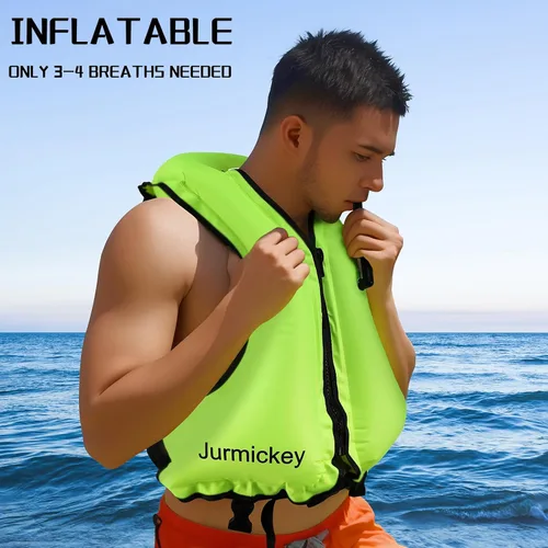 Miniatura 5 de Chaleco de esnórquel para adultos, chaleco inflable de esnórquel para hombres y mujeres, chaqueta de natación portátil y chaleco de flotabilidad