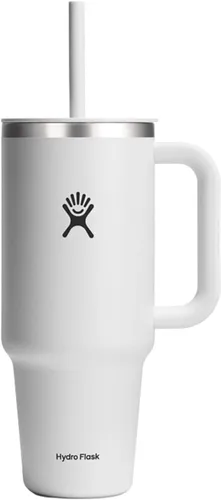 Miniatura 25 de Hydro Flask Vaso de Viaje con Asa, Tapa y Pajita - Acero Inoxidable Aislado en 24 Oz Aloe