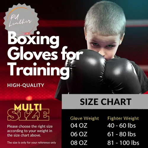 Miniatura 3 de Kruzak - Guantes de boxeo para niños de 5 a 10 años de entrenamiento, sparring, kickboxing, muay thai, artes marciales y lucha de artes marciales