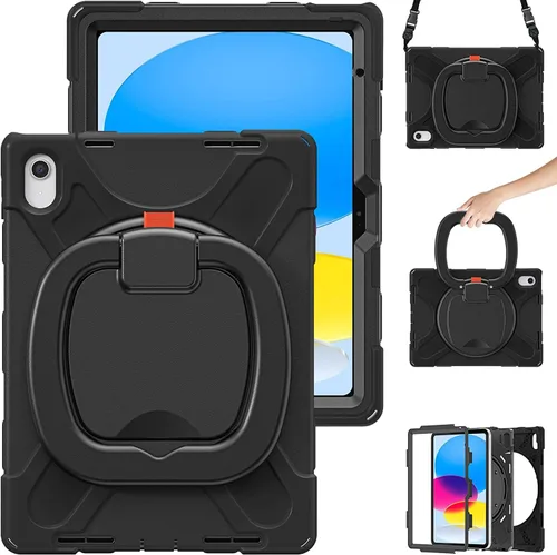 Miniatura 41 de Funda para iPad Air de 3ª generación – Funda resistente para niños con soporte giratorio, soporte para lápices y correa de transporte para iPad
