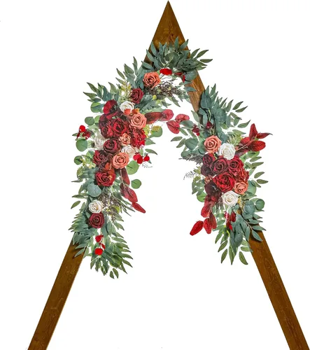 Miniatura 18 de Lisuun Flores de arco de boda, flores artificiales para decoración, guirnalda de flores grandes para estilos bohemios, decoración floral