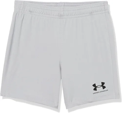 Under Armour Pantalón corto de fútbol de rendimiento para niños, cintura elástica y detalle de logotipo