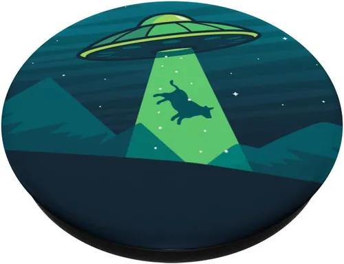 Miniatura 2 de Extranjeros Secuestro de vaca en el plato de UFO volador – PopSockets Grip y soporte para teléfonos y tabletas