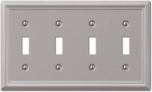 Miniatura 23 de Amerelle 149R4DB - Placa de pared Chelsea, 4 interruptores de palanca, acero, bronce envejecido, paquete de 1