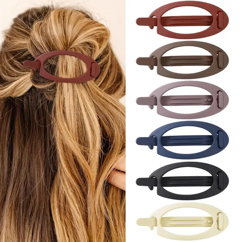 Miniatura 16 de Pinzas de pelo planas French Concord - 6 piezas, pinzas de pelo curvas sin deslizamiento, pinzas de agarre para volumen, pinzas de pelo para mujeres