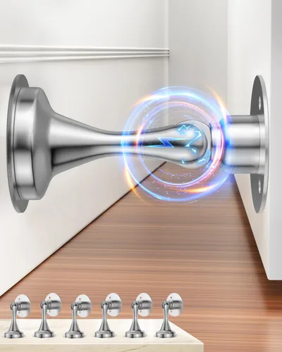Miniatura 20 de Topes de puerta magnéticos de acero inoxidable - Juego de 2 Soportes resistentes para puerta de acero inoxidable para la parte inferior y superior