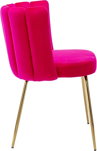 Miniatura 6 de Juego de 2 sillas de comedor de terciopelo con diseño de barril moderno, sillas laterales tapizadas con patas de metal dorado para el hogar, cocina