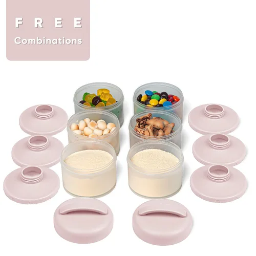 Miniatura 3 de Dispensador apilable de fórmula Termichy, contenedor portátil de leche en polvo, 2 paquetes, rosa claro