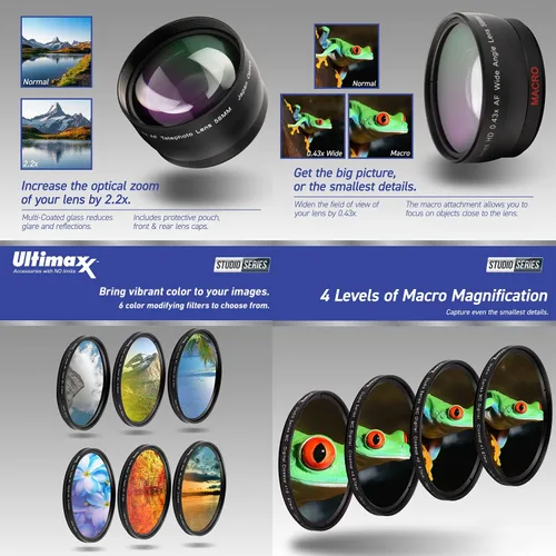 Miniatura 3 de Ultimaxx Kit de accesorios de 2.638 in para Canon EOS Rebel T7i, T6i, T6s, SL2, SL3, 77D, 750D, 760D, 800D, 200D, 8000D, KISS X8i y más; incluye