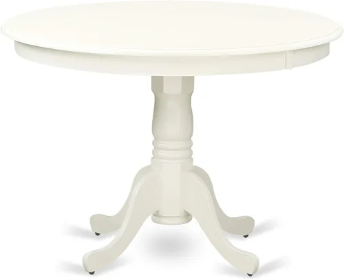 Miniatura 3 de East West Furniture HLCE5-LWH-15 - Juego de mesa de comedor de 5 piezas para 4 personas, incluye una mesa de cocina redonda con pedestal y 4 sillas