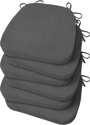 Miniatura 19 de Basic Beyond Cojines para sillas de comedor, 4 unidades, cojines para sillas de cocina en forma de D con lazos, juego de 4, cojines de asiento
