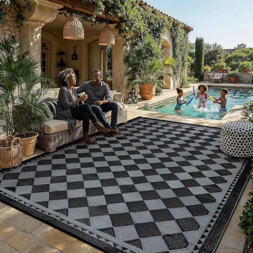 Miniatura 23 de HUGEAR Alfombra para RV Exterior Tapete Impermeable Alfombras para Exteriores 9'x12' para Patios Liquidación Alfombra Exterior Alfombras de Camping