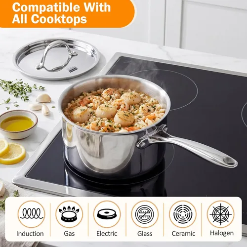 Miniatura 3 de Cocineros Standard Olla con múltiples capas de acero inoxidable (3 qt), Plateado
