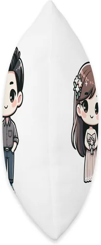 Miniatura 2 de Happily Ever After Designs Linda almohada de dibujos animados para parejas casadas, 16 x 16 pulgadas, multicolor
