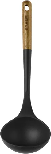Miniatura 4 de STAUB Cucharón de sopa, perfecto para servir sopa caliente, porcionar masa para panqueques y salsear pasta, silicona negra mate duradera sin BPA