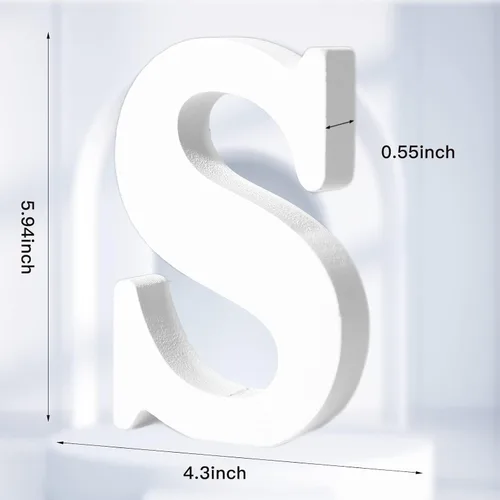 Miniatura 2 de AOCEAN Letras de madera blanca de 6 pulgadas, letras de madera sin terminar para decoración de pared, letras de pie, rebanadas, decoración