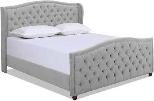 Miniatura 8 de Jennifer Taylor Home Marcella - Cama con respaldo copetudo y orejero, King, blanco brillante Poliéster blanco brillante