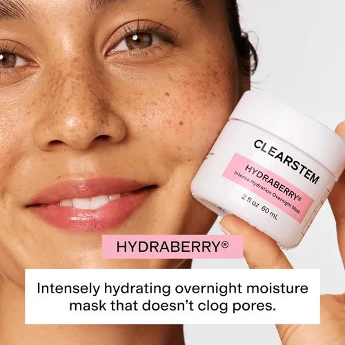 Miniatura 3 de CLEARSTEM HYDRABERRY - Máscara facial hidratante para mujer, máscara de noche para dormir para mujeres con ceramidas, árnica y magnesio PCA