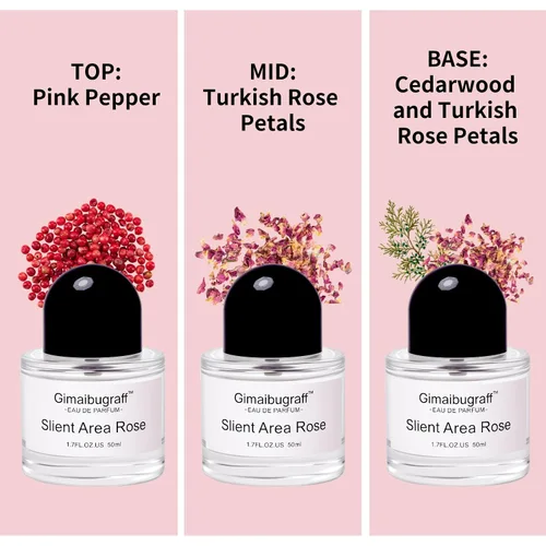 Miniatura 4 de Silent Area - Perfumes de rosas para mujer, 1.7 onzas, Eau de Parfum con aromas de madera y rosa, perfume de larga duración para mujer, adecuado