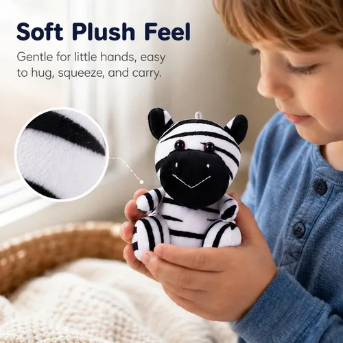 Miniatura 2 de 12 piezas de animales de peluche pequeños a granel, mini juguetes de peluche de 5 pulgadas para niños, llavero de peluche, premios de carnaval