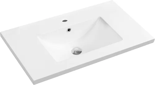 Miniatura 12 de Dowell - Fregadero de baño de 30 pulgadas, lavabo de cerámica de tocador de un solo cuenco, fregadero rectangular con desbordamiento, blanco-000