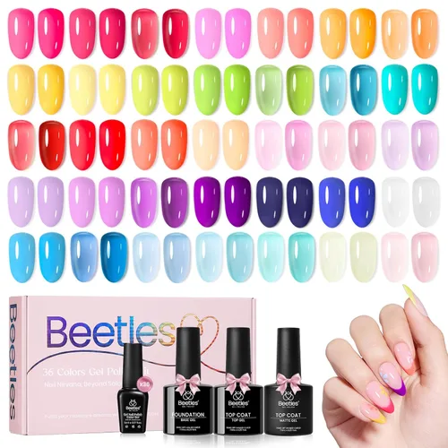 Miniatura 19 de beetles colección “Fantasyland” - Esmaltes en gel permanentes, de 20 colores, pastel, rosa brillante, morado, azul marino, verde y con brillantina