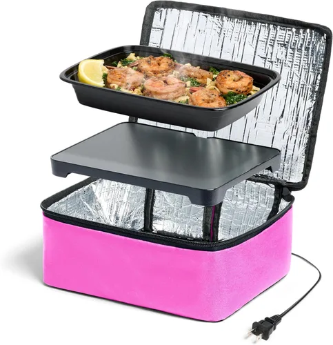 Miniatura 13 de HOTLOGIC Mini lonchera térmica - Calentador eléctrico portátil de alimentos para hombres y mujeres - Ideal para el trabajo, la oficina y la Azul