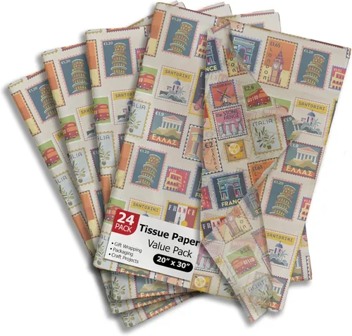 Miniatura 24 de Pro Supply Global Papel de seda impreso con hojas de otoño para bolsas de regalo o cajas y envoltura, papel de seda decorativo de otoño a granel