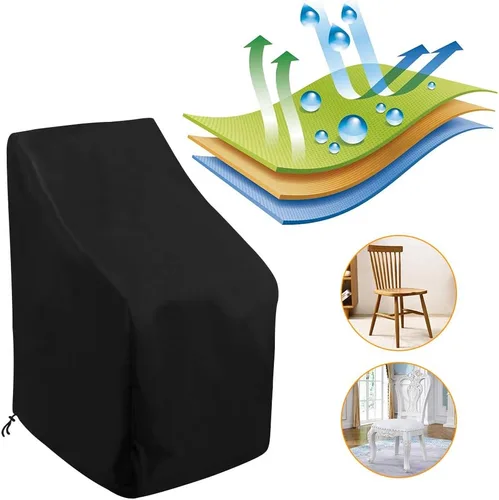 Miniatura 2 de Funda para Silla Apilable de Exterior Impermeable, Uranshin Fundas para Muebles de Patio Exterior Sillas Apiladas 210D, Fundas para Sillas