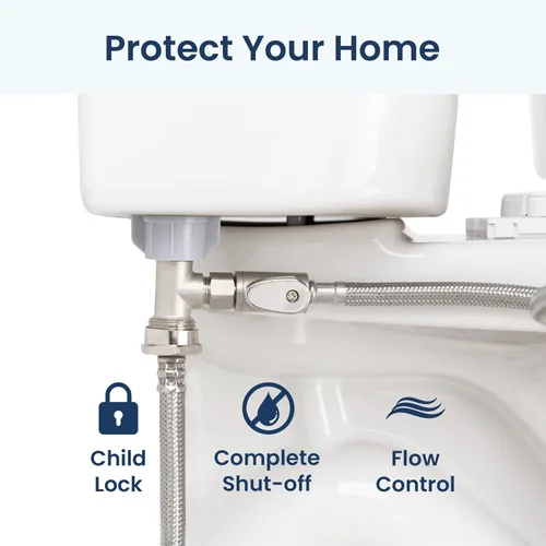 Miniatura 5 de LUXE Bidet 3/8” x 3/8” x 15” Manguera de agua fría para bidé con válvula de cierre integrada, solo compatible con accesorios de bidé de la serie NEO