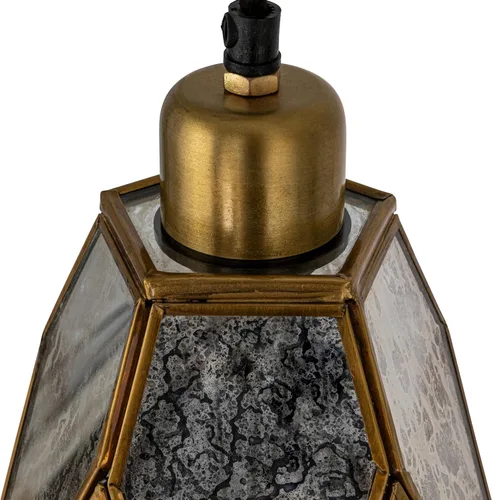 Miniatura 4 de Creative Co-Op Colgante de cristal de mercurio espejo antiguo con diseño de marco de diamante dorado