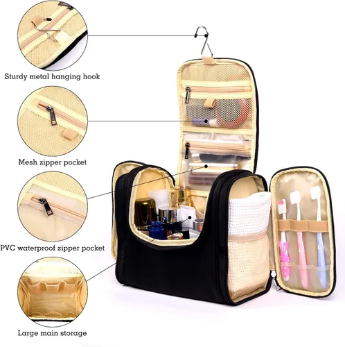 Miniatura 2 de Neceser colgante para mujeres y hombres, bolsa de maquillaje cosmética de viaje grande, organizador de bolsas de ducha resistente al agua