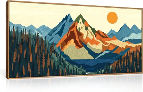 Miniatura 35 de FWIEXA Juego de Arte de Lienzo Bohemio Enmarcado para Pared, Cuadros Botánicos Verde Salvia Decoración de Pared, Impresiones de Arte de Plantas