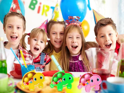 Miniatura 4 de Paquete de 20 llaveros a granel de tortuga de animales marinos para adolescentes y niños, suministros de fiesta de cumpleaños, premios
