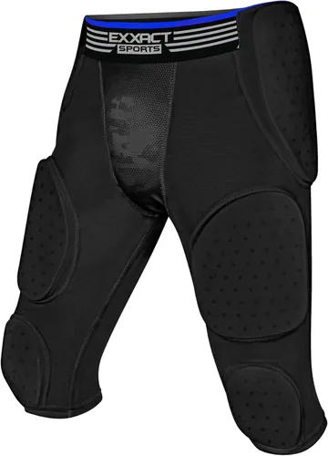 Exxact Sports Battle - Faja de fútbol con 7 almohadillas para hombres y niños con bolsillo para tazas, pantalones cortos de compresión acolchados