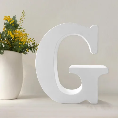 Miniatura 13 de Letras de madera de 4.3 pulgadas, letras blancas de madera sin terminar para injerto, letras de madera para decoración de pared, letras pie