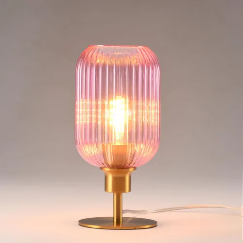 Miniatura 12 de Lámpara de mesa de vidrio de mediados del siglo, lámpara de escritorio regulable, bombilla LED incluida, temporizador incorporado, vidrio ámbar