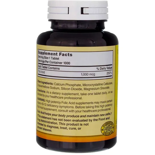 Miniatura 5 de Nature's Blend Ácido fólico 1000 mcg - 1000 comprimidos Paquete de 3
