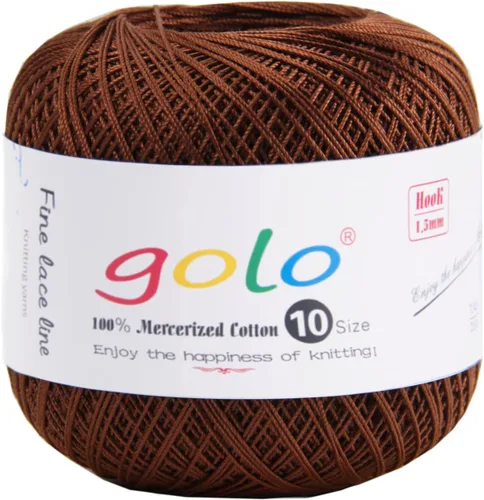 Miniatura 26 de Golo - Bolas de hilo para crochet de algodón tamaño 10, color algodón para crochet D-Fresa D078-fresa