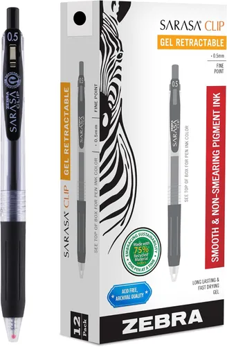 Miniatura 10 de Zebra Pen Sarasa Clip Decoshine - Bolígrafo de gel retráctil, punta fina de 0.020 in, colores metálicos surtidos, funciona bien en papel oscuro