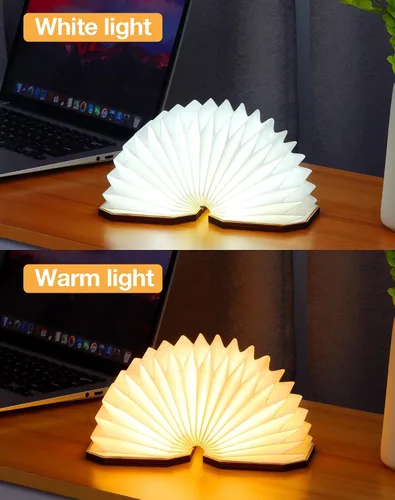 Miniatura 4 de Originality - Lámpara de acordeón plegable, lámpara de escritorio de madera portátil, regalos japoneses, linterna de papel LED creativa con USB