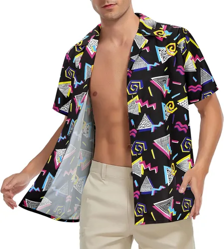 Miniatura 68 de Camisa hawaiana para hombre, con estampado floral, cómoda, con botones, casual, manga corta, ropa de playa para hombre