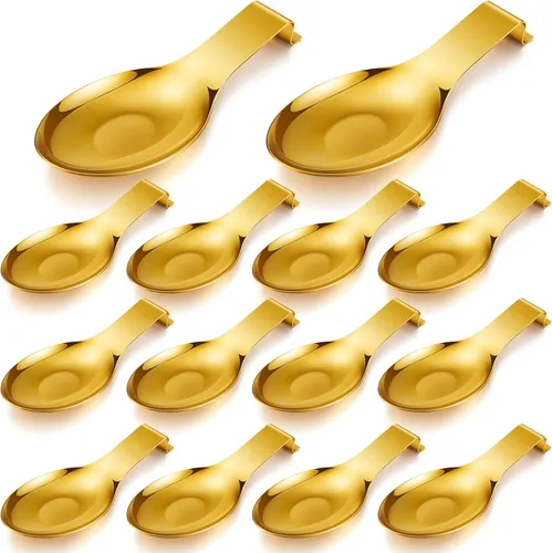 Miniatura 13 de Nuanchu 6 piezas de soporte de cuchara de acero inoxidable, espátula, cucharón para estufa, resistente, soporte de espátula para encimera, apto