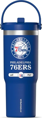 Miniatura 19 de Hydrapeak x NBA Vaso Nomad con Licencia Oficial de Phoenix Suns de 32 oz con Asa y Tapa con Popote, Botella de Agua de Acero Inoxidable a Prueba