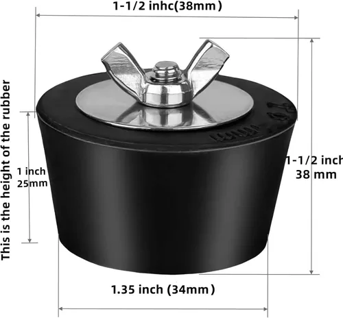 Miniatura 2 de 2 tapones de invierno para piscina de 1-1/2 pulgadas, expansión de invierno de PVC/tubos de acero con tornillo SS, pernos de acero inoxidable, goma